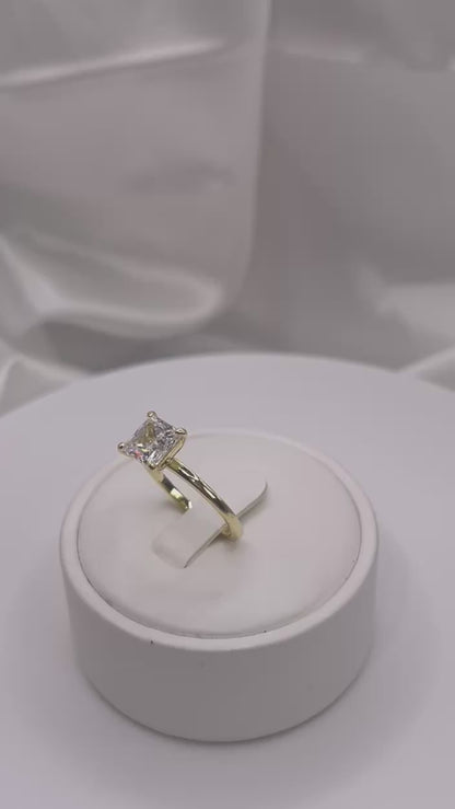 Princess Cut Womens Gold Engagement Ring