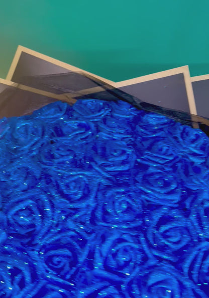 Royal Blue Black Glitter Rose Flower Bouquets
