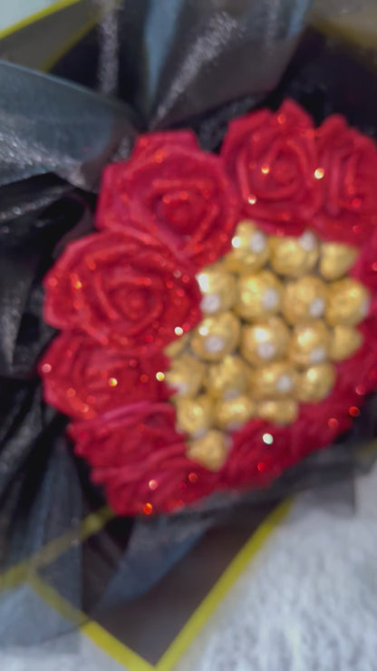 Ferrero Rocher Glitter Rose Flower Chocolate Bouquet
