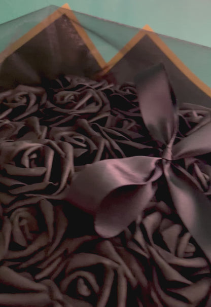 Handcrafted Black And Gold Eternal Rose Flower Bouquet